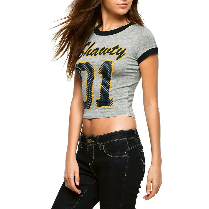 01 Letter Printed Women T-Shirt Short Sleeve Tops T Shirt O-Neck Women Blusa Short Crop Top Tee Shirt Femme 3