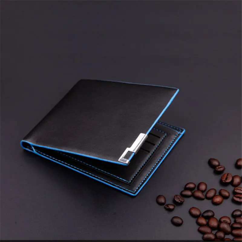 015 Men Stylish Business Pu Leather Coin Card Holder Po Holders Men Purse Wallet Purse Wallets 1