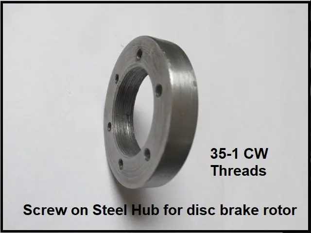 1.375-24 Standard English Thread Screw On Steel Hub For Disc Brake Rotor. 1