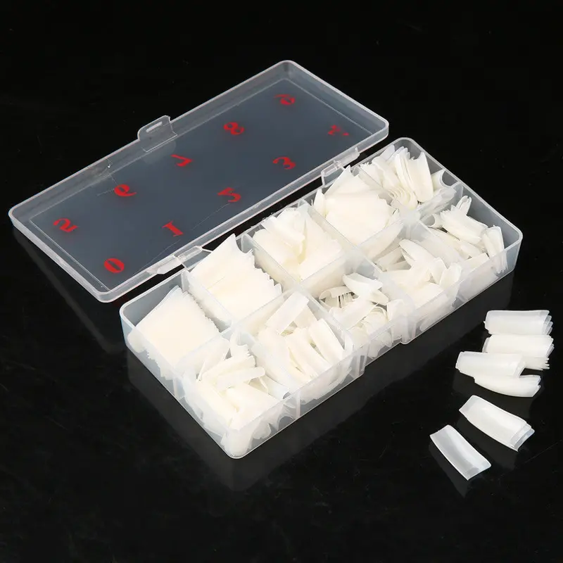 1 Box500pcs Tips Natural Color Half Cover Fake False French Nail Art Artificial Acrylic Gel Uv Icure Set Diy 1
