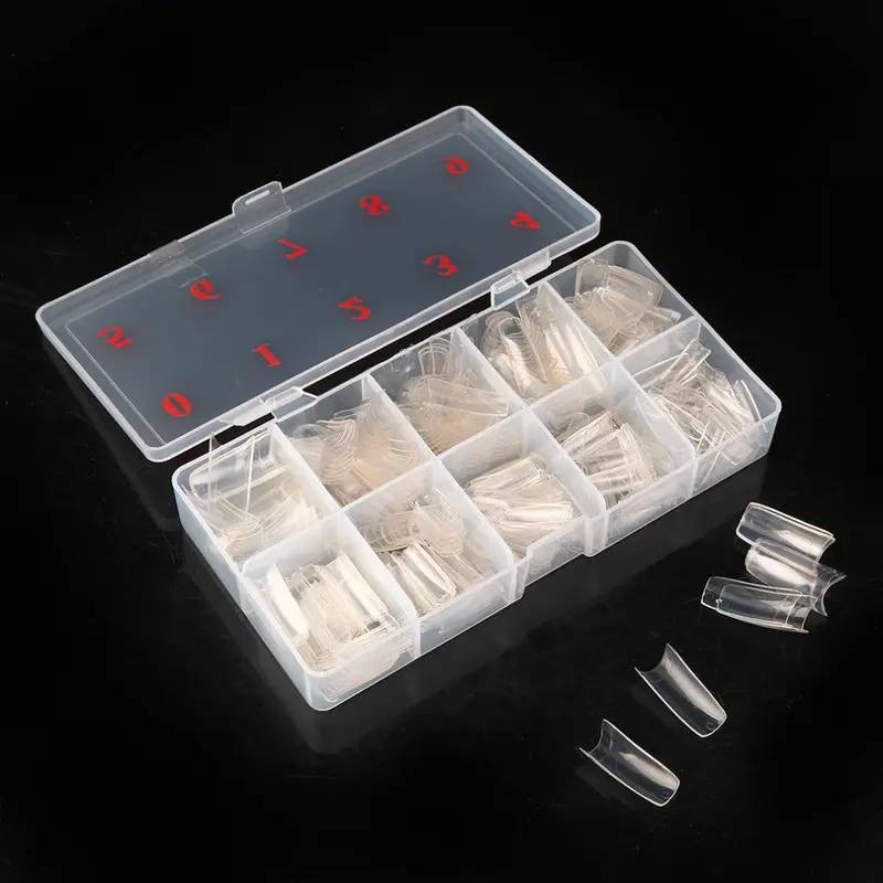 1 Box500pcs Tips Natural Color Half Cover Fake False French Nail Art Artificial Acrylic Gel Uv Icure Set Diy 2