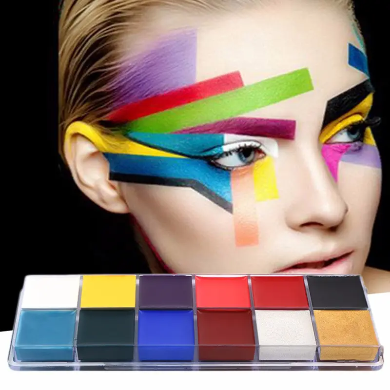 1 Set 12 Colors Flash Tattoo Face Body Paint Oil Painting Art 2
