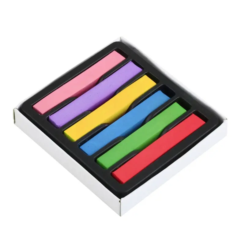 1 Set 6 Colors Chalk Hair Dyeing Hair Color Chalk Crayon 6 Colors Hair Pins 1