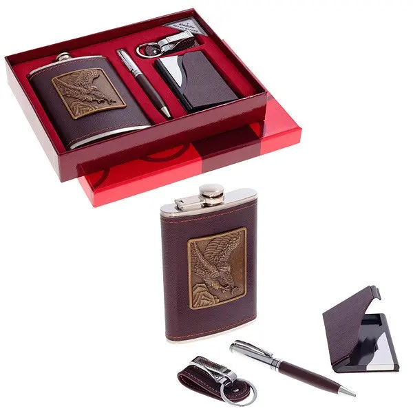 1 Sets Hip Flasks Metal Gift Travel Mini Bottles Funnel Keychain 90105 1