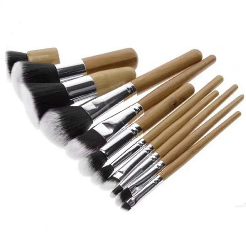 1 Wood Handle Makeup Cosmetic Eyeshadow Foundation Concealer Brush Set 1