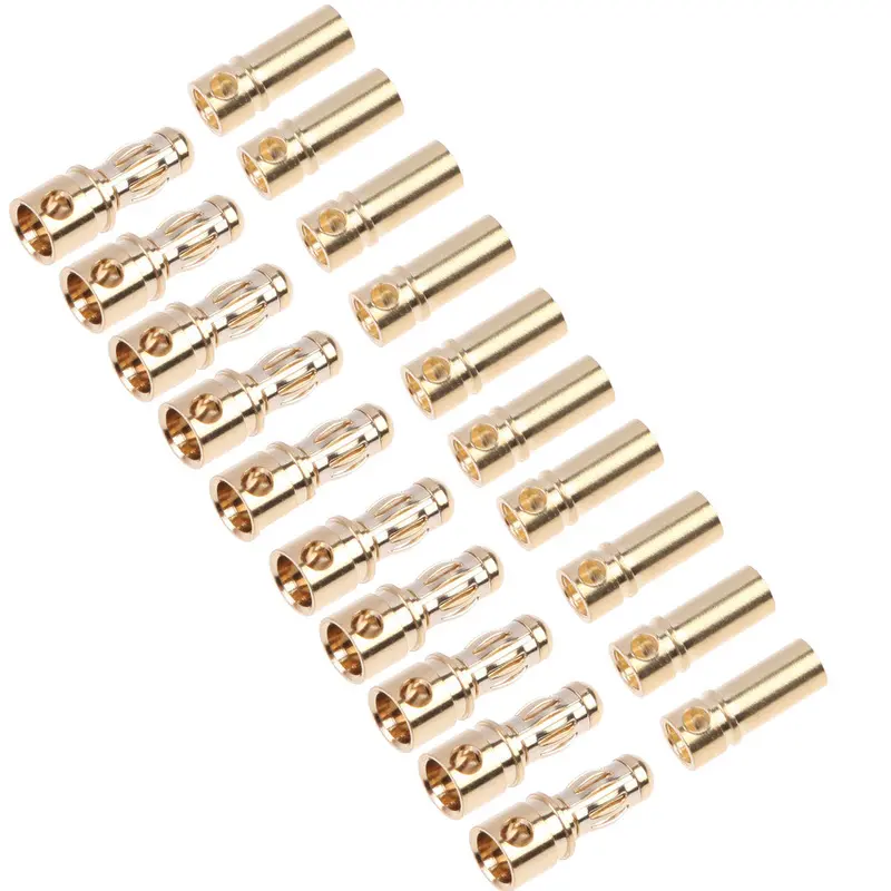 10 Pairs 3.5Mm Copper Bullet Banana Plug Connector + Connector 1