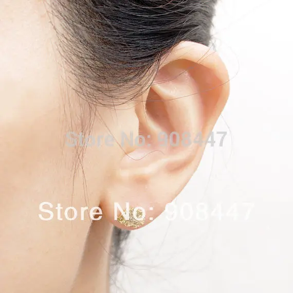 10 Pc-S012 Cute Animal Earrings Jewelry Sweet Hedgehog Stud Earrings Girls Stud In Goldsilverrose Gold 3