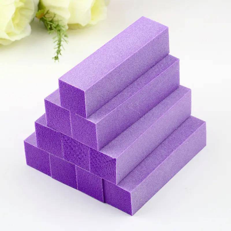 10 Pcs Blockbuffer Acrylic Nail Art Sanding Files Purple 1