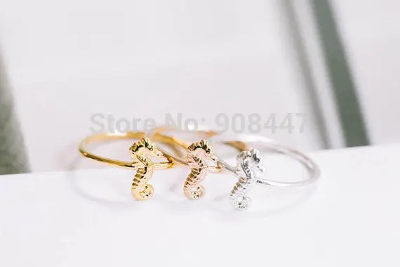 10 Pcs- Delicate Sea Horse Ring,Animal Ring - 1