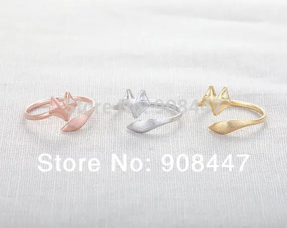 10 Pcs- Jewelry Cute Fox Ring Adjustable Rings Animal Rings Cool Rings Party Gifts 1