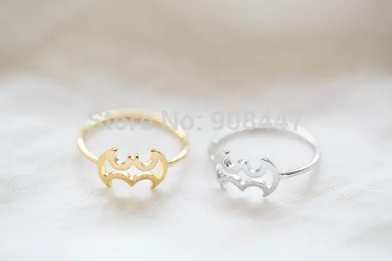 10 Pcs-R128 Cute Line Batman Ring,Animal Bat Ring - 2