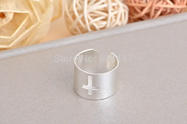 10 Pcs-R221 Brass Band Ring,Cross Ring,Adjustable Ring - 2