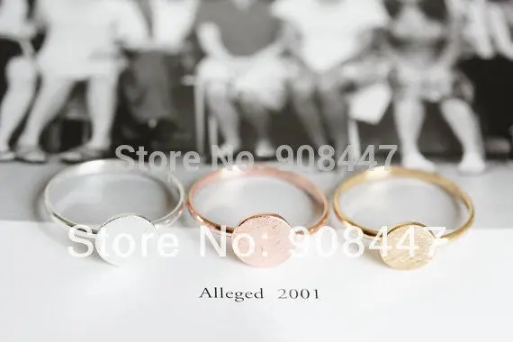 10 Pcs- Round Rings Gold Silver Round Antique Vintage Style Rings 1