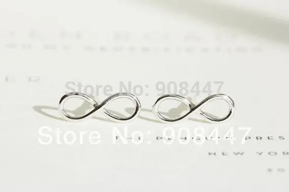 10 Pcs-S005 Earrings Jewelry Cute Gold Silver Pink Gold 8 Tiny Infinity Stud Earrings 1