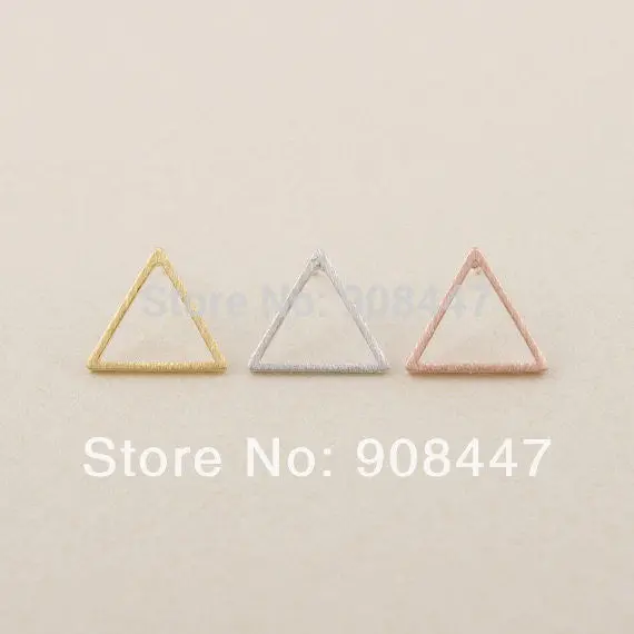 10 Pcs-S008 Jewelry Cute Geometry Gold And Silver Enamel Triangle Stud Earrings 1