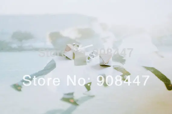 10 Pcs-S009 Earrings Jewelry Platinum Plated Triangle Cone Stud Earrings 1