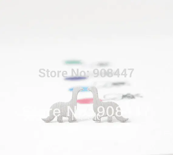 10 Pcs-S015 Jewelry Gold Silver Pink-Gold Dinosaur Stud Earrings 2