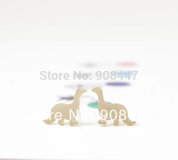 10 Pcs-S015 Jewelry Gold Silver Pink-Gold Dinosaur Stud Earrings 3