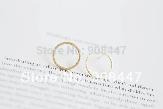 10 Pcs-S022 Unique Jewelry Gold Silver Pink Gold Open Circle Studs Earrings 3