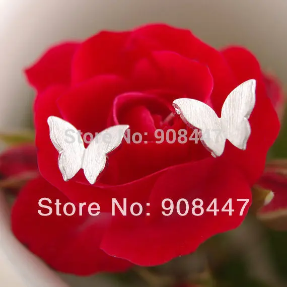 10 Pcs-S024 Jewelry Gold Silver Butterfly Studs Earrings Girl Party Gifts 3