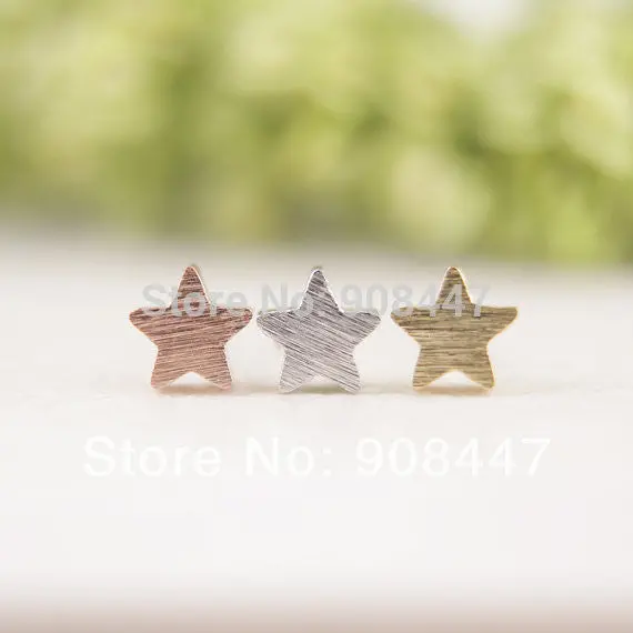10 Pcs-S025 Jewelry Cute Star Earrings Gold Silver Pink Gold Little Star Stud Earrings 1