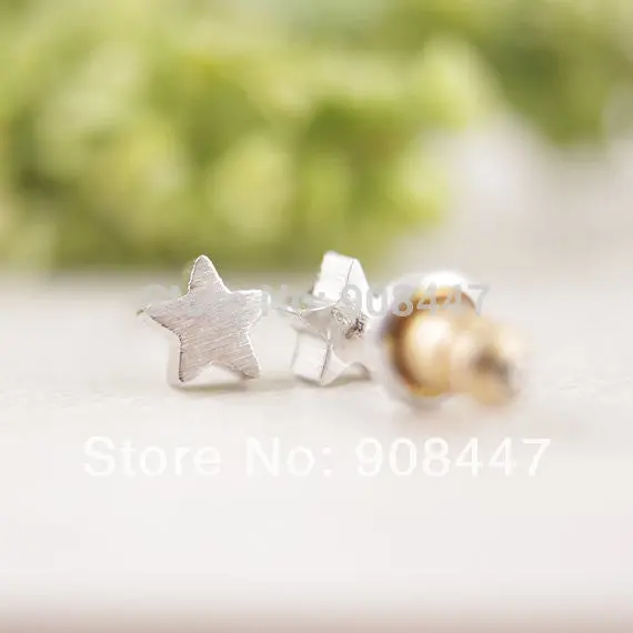10 Pcs-S025 Jewelry Cute Star Earrings Gold Silver Pink Gold Little Star Stud Earrings 3