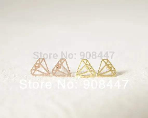 10 Pcs-S028 Jewelry Cute Gold Silver Rose Flat Subulate Earrings 1