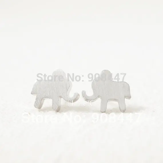 10 Pcs-S029 Jewelry Cute India Gold Silver Pink Gold Elephant Shaped Stud Earrings 3