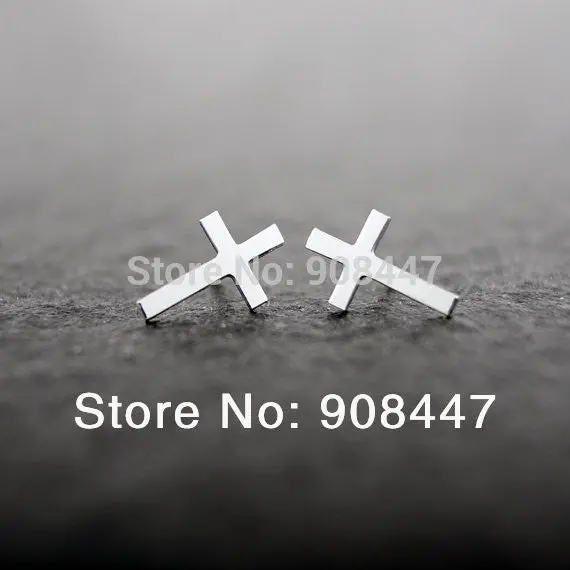 10 Pcs-S030 Jewelry Gold And Silver Cross Stud Earrings 1