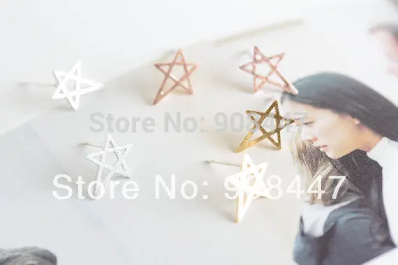 10 Pcs-S033 Jewelry 18K Gold Silver Cute Funky Star Earrings Rose Gold 3