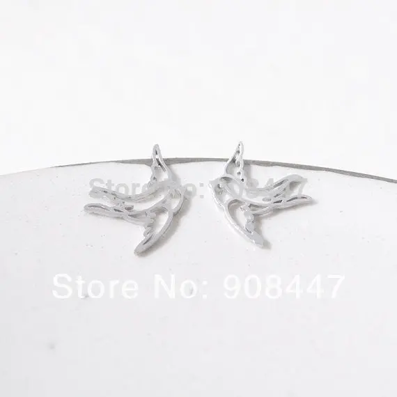 10 Pcs-S036 Jewelry Gold Silver Swallow Stud Earrings Bird Earrings 2