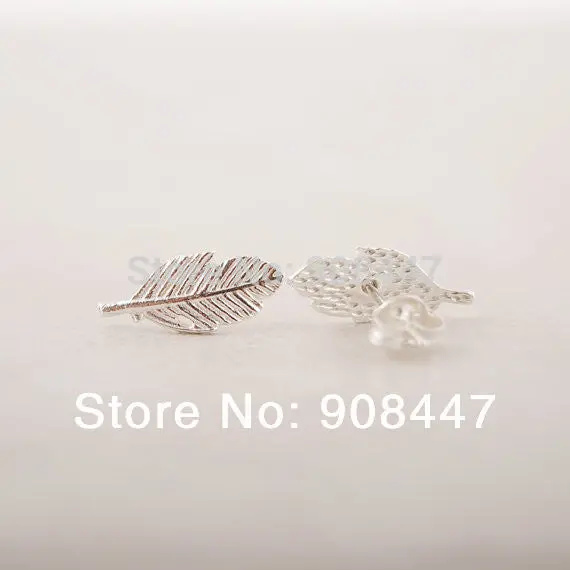 10 Pcs-S038 Jewelry Gold Silver Fallen Leaves Stud Earrings 3