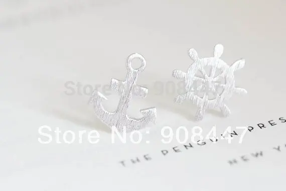 10 Pcs-S042 Jewelry Funky Anchor And Rudder Earring Set 3