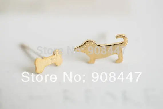10 Pcs-S044 Jewelry 18K Gold Dog Bone Stud Post Earrings Jewelry 1