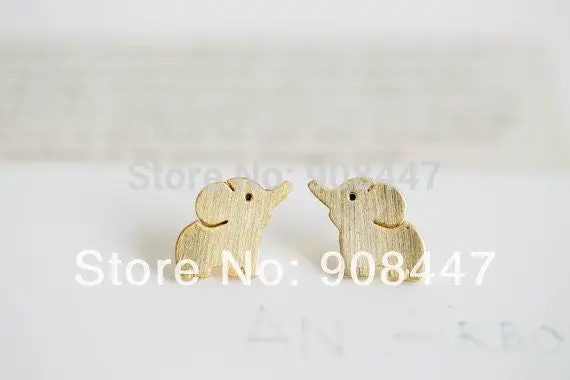10 Pcs-S046 Jewelry Silver Gold Cute Elephant Earring Jewelry 1