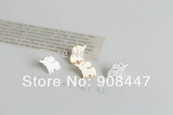 10 Pcs-S046 Jewelry Silver Gold Cute Elephant Earring Jewelry 2