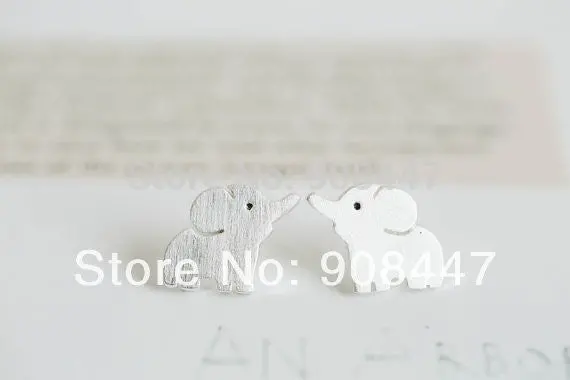 10 Pcs-S046 Jewelry Silver Gold Cute Elephant Earring Jewelry 3