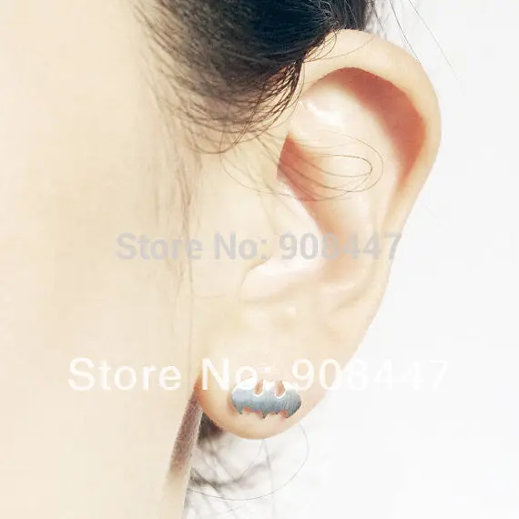 10 Pcs-S048 Jewelry Cute Bat Earrings Gold Silver Stud Earrings 3