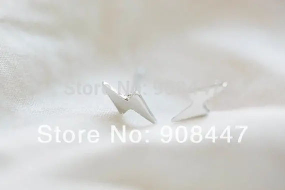 10 Pcs-S050 Jewelry Platinum Plated Thunderbolt Stud Earrings 1