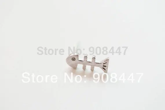 10 Pcs-S053 Jewelry 18K Gold Cat And Fish Bone Stud Post Earring 2
