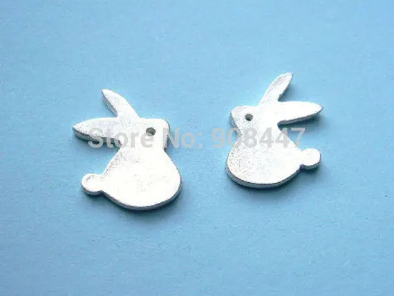 10 Pcs-S067 Jewelry Little Bunny Earrings Rabbit Stud Handcrafted Silver Jewelry Wome 1