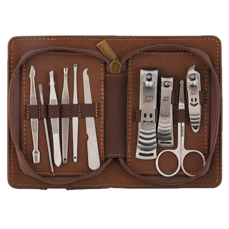 10 Pcs Stainless Steel Nail Cutter Pedicure Icure Set Travel Case Ch-D2 With Sliver Color 1