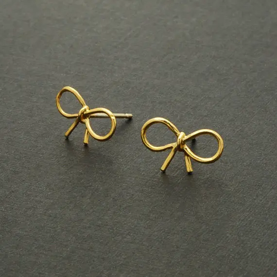 10 Pcs Stud Earrings Jewelry Tiny Bow Stud Earrings Dainty Knot Ribbon Earrings S055 1