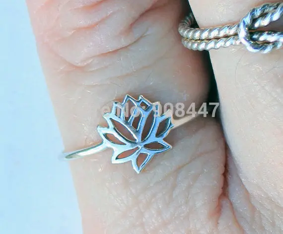 10 Pcs- The Original Tiny Wonders Lotus Flower Ring - Gold Midi Ring,Cool Rings- 1