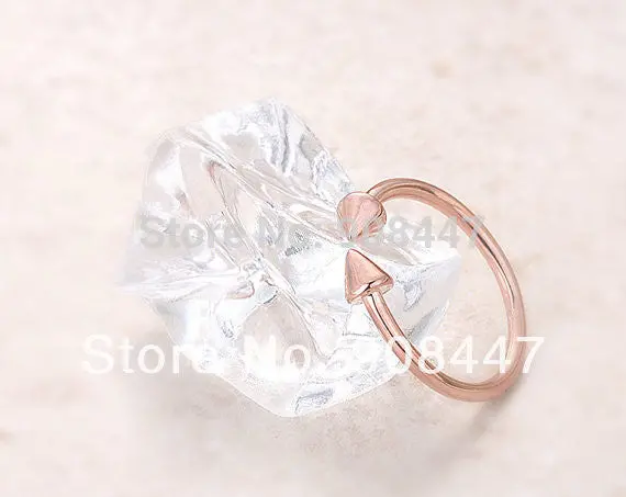 10 Pcslot- Arrow Stud Ring - Rose Gold Rose Gold Plated, Everyday Jewelry, Simple, Chic, Adjustable Ring 2