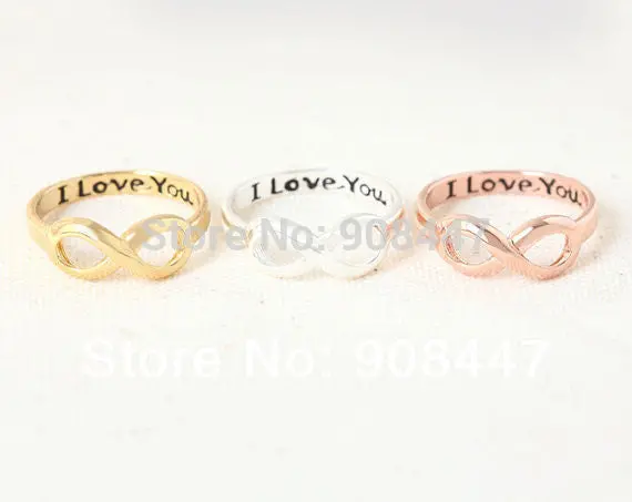 10 Pcslot- Best Sell Product I Love You Infinity Ring ,Midi Rings,Different Colors Available 1