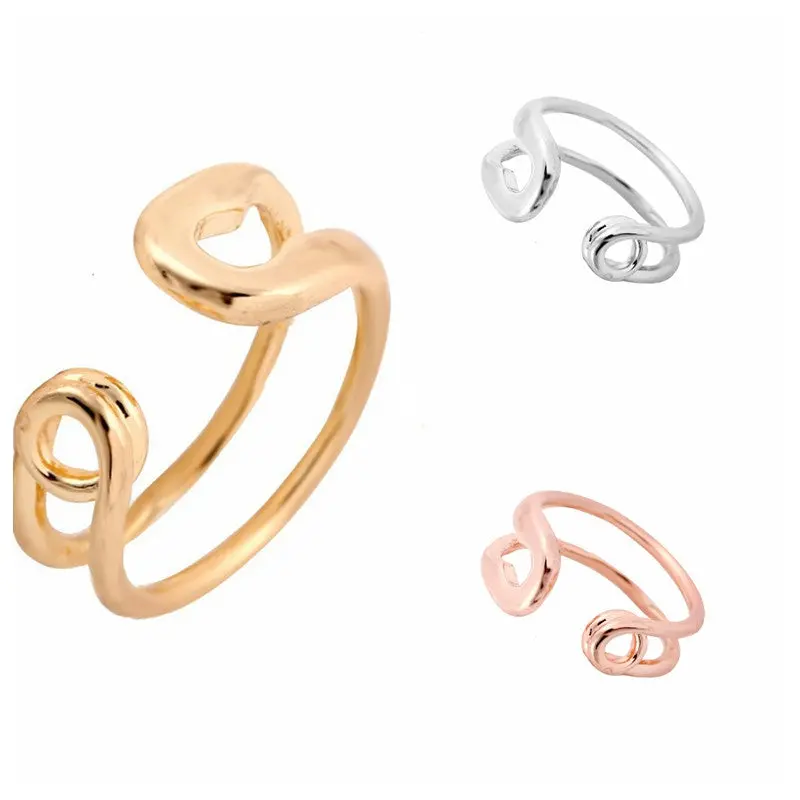 10 Pcslot Big Safety Pin Ring Stretch Rings Simple And Cool Style 1