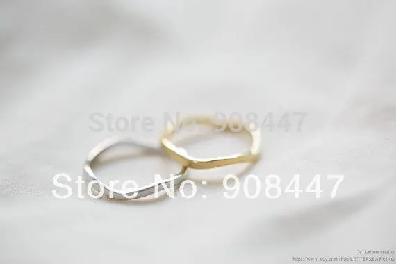 10 Pcslot- Costume Jewelry,Gold Plated Wave Rings ,European Slim Wave Knucle Rings 1