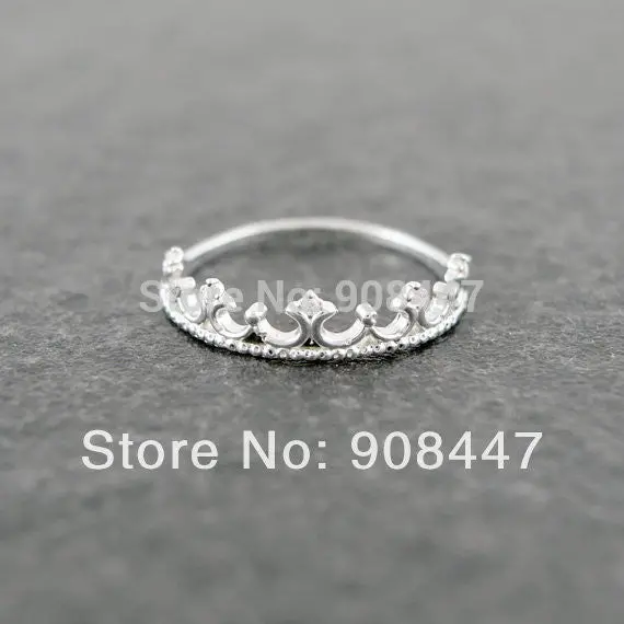 10 Pcslot- Designer Elegant Rhinestone Tiara Crown Ring Jewelry 1