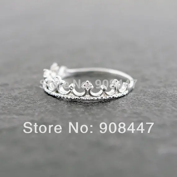 10 Pcslot- Designer Elegant Rhinestone Tiara Crown Ring Jewelry 2